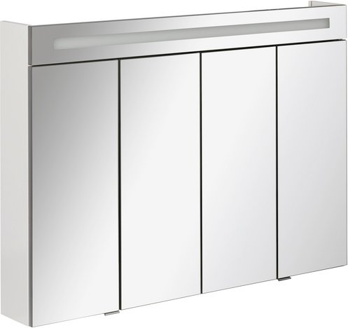 FACKELMANN Spiegelschrank »STANFORD«, BxHxT: 110 x 78,4 x 16,2 cm, 6000 K, neutralweiß, 10W - grau