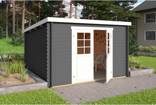 Mr. GARDENER Gartenhaus »Malta«, Holz, BxHxT: 312 x 211 x 319 cm (Außenmaße) - grau