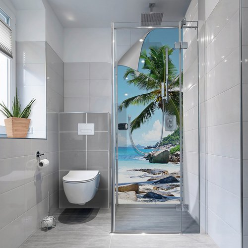 mySPOTTI Duschrückwand-Panel, fresh, Strand, 255x100 cm - blau