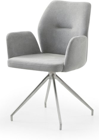 SalesFever Armstuhl, mit 180° Drehfunktion, BxH: 60 x 89 cm, Strukturstoff/Edelstahl - grau