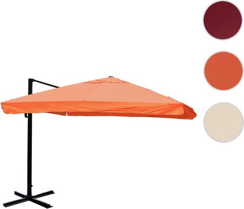 MVG Ampelschirm »MVG-A96«, 3x3m (Ø4,24m) Alu/Stahl 23kg - orange