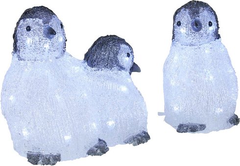 Thumbnail - Konstsmide Weihnachtsfigur, Pinguin, Höhe: 23 cm, netz, weiß - weiss