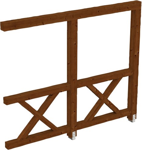 SKANHOLZ Seitenwand, B x H: 255 x 210 cm, Holz, Farbe: nussbaum