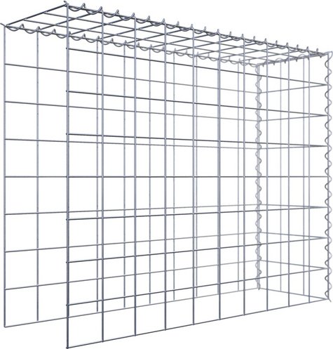 Gabiona Gabione, silbergrau, Maschenweite 10 cm x 10 cm, Spirale - silberfarben