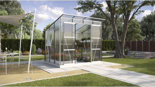 VITAVIA Gewächshaus »Freya«, 5,9 m², Kunststoff/Aluminium, winterfest - silberfarben