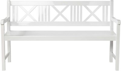 Cinas Gartenbank »Rosenborg«, BxTxH: 150 x 59 x 90 cm, weiss, Mahagoniholz