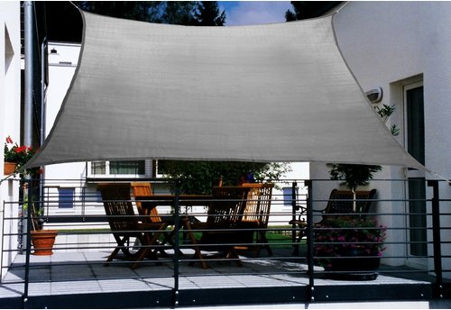 FLORACORD Balkon-Sonnensegel, rechteckig, 270 x 140 cm - grau