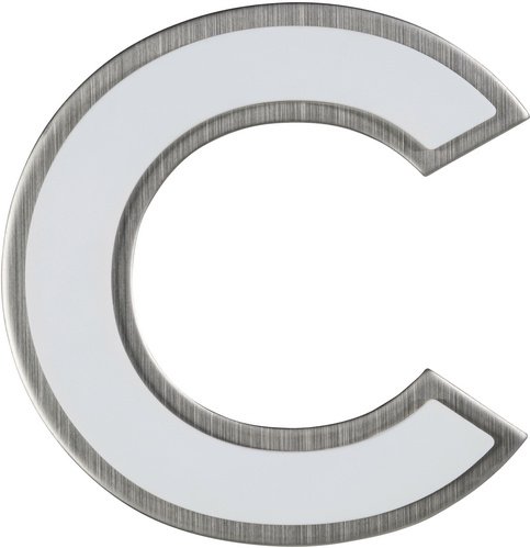 ALPERTEC Hausnummer, c, Weiß, Kunststoff | Edelstahl, 11,7 x 17 x 1,8 cm - weiss