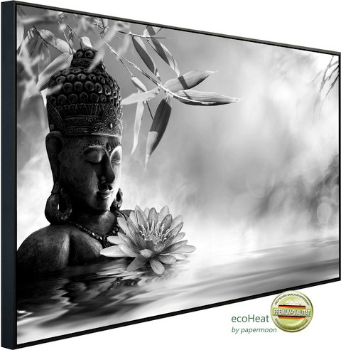 Thumbnail - papermoon Infrarotheizung »EcoHeat - Buddah Figur mit Blume«, Matt-Effekt - bunt