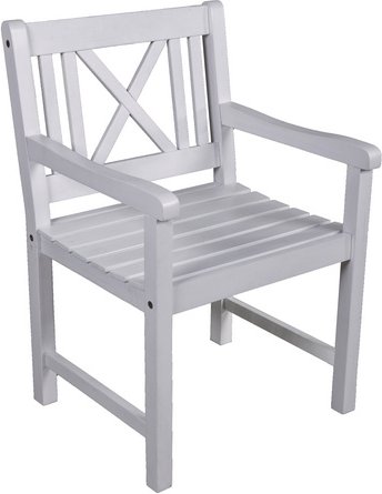 GARDEN PLEASURE Armstuhl »MALMÖ«, BxH: 58 x 89 cm, Eukalyptusholz - weiss
