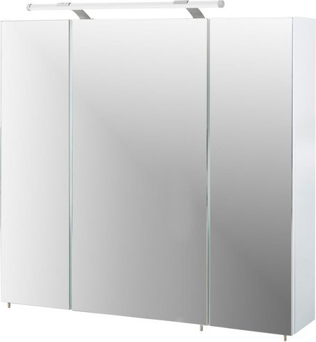 SCHILDMEYER Spiegelschrank »Dorina«, BxHxT: 80 x 71 x 16 cm, 3-türig, weiß - weiss