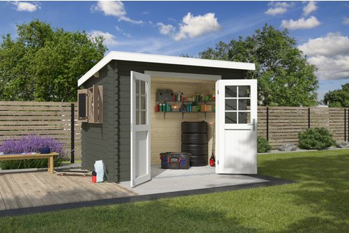 Thumbnail - LASITA MAJA Gartenhaus »San Jose«, BxHxT: 295 x 211 x 213,1 cm, (Außenmaß inkl. Dachüberstand), grüngrau - gruen