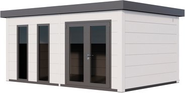 Telluria Gerätehaus »Luminato«, BxHxT: 568 x 265 x 388 cm (Außenmaß inkl. Dachüberstand) - weiss