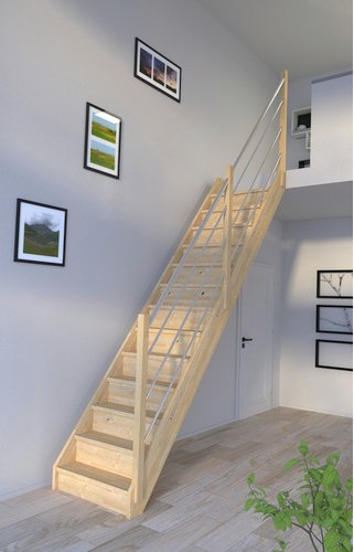 STARWOOD Raumspartreppe »Korfu«, Fichtenholz, 13 Stufen, max. Geschosshöhe 300 cm - braun
