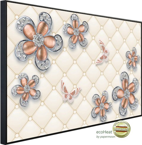 Thumbnail - papermoon Infrarotheizung »EcoHeat - Muster mit Blumen + Schmetterl.«, Matt-Effekt - bunt