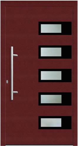 KNOCK Flügelüberdeckende Kunstoff-Haustür »Terra«, purpur - rot