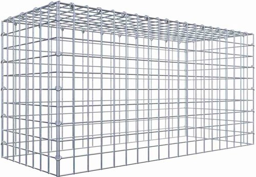 Thumbnail - Gabiona Gabione, silbergrau, Maschenweite 5 cm x 5 cm, C-Ring - silberfarben