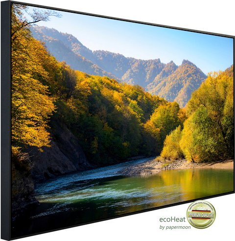 Thumbnail - papermoon Infrarotheizung »EcoHeat - Herbst Gebirgswald Fluss«, Matt-Effekt - bunt