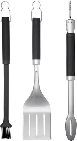 WEBER Grillbesteck-Set »Precision«, 3-tlg - silberfarben | schwarz