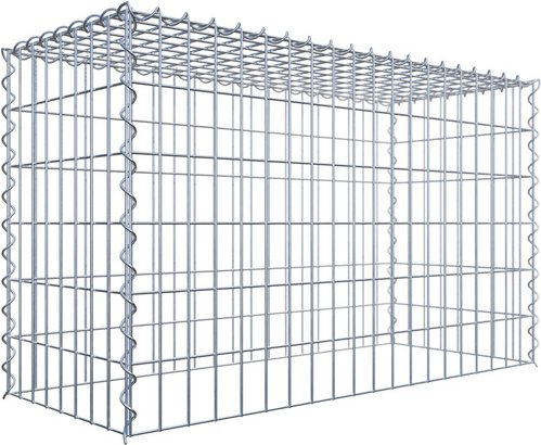 Thumbnail - Gabiona Gabione, silbergrau, Maschenweite 5 cm x 10 cm, Spirale - silberfarben