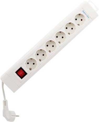 REV-Ritter Steckdosenleiste, 6-fach, Kabellänge: 2,4 m - weiss