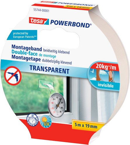 TESA Montageband, transparent, BxL: 1.9 x 500cm