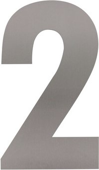 Intersteel Hausnummer, Nummer 2 XL, edelstahlfarben, Stahl - silberfarben