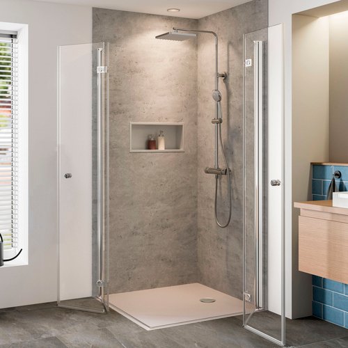 BREUER Eckeinstieg »Elana 8«, Drehtür, BxH: 90 x 200 cm - silberfarben