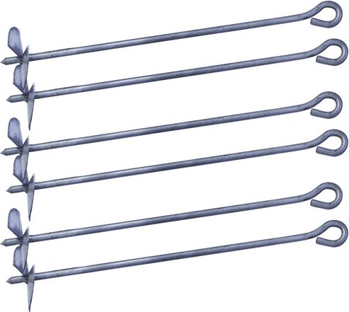 WEKA Bodenanker »Tabaluga«, , BxHxL: 1 x 6 x 52 cm, 6 Stück - silberfarben