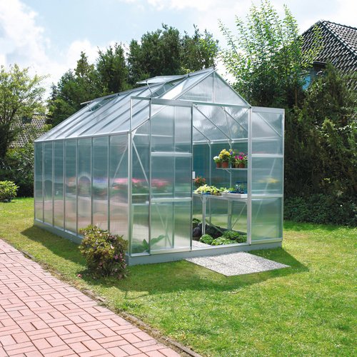 VITAVIA Gewächshaus »Mars Plus 11500«, BxHxL: 257 x 238 x 445 cm - silberfarben