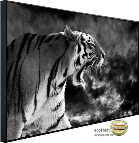 papermoon Infrarotheizung »EcoHeat - Tiger Schwarz + Weiss«, Matt-Effekt - bunt