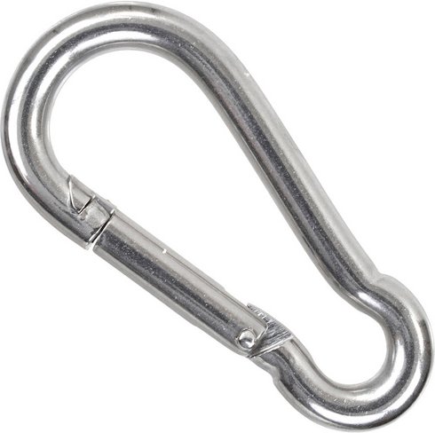 PEDDY SHIELD Karabinerhaken, Ø: 1 cm, Edelstahl - silberfarben