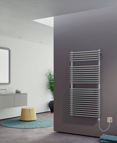 XIMAX Handtuchwärmer »Tec-Edelstahl«, edelstahlfarben, Stahl, Kunststoff - silberfarben