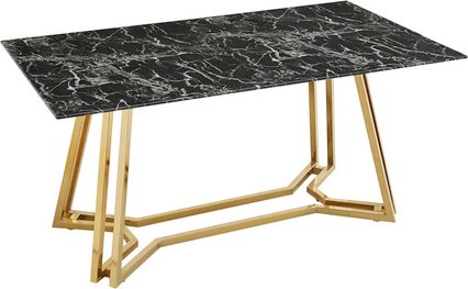 SalesFever Esstisch »Tisch«, BxT: 101 x 90 cm, metall|glas - schwarz