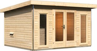 KARIBU Saunahaus »Kuusalu 2«, 369x309x229 cm - braun