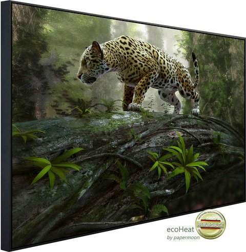 papermoon Infrarotheizung »EcoHeat - Jaguar auf der Suche«, Matt-Effekt - bunt