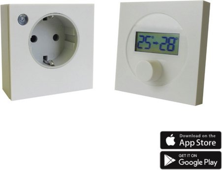 XIMAX Funk-Thermostat Steckdosen-Set, (BxLxT): 8 x 8 x 1,4 cm, weiß, kunststoff - weiss