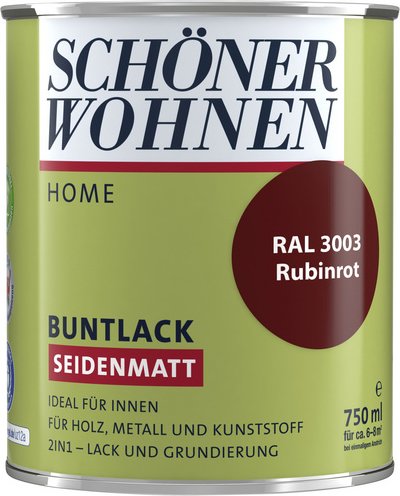 SCHÖNER WOHNEN FARBE Buntlack, rubinrot , seidenmatt