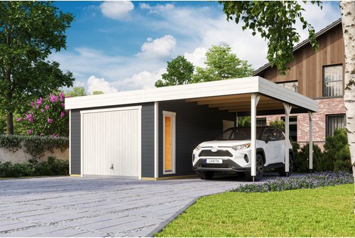 Thumbnail - LASITA MAJA Blockgarage »Bahamas«, BxT: 820 x 560 cm (Außenmaß), Holz - grau