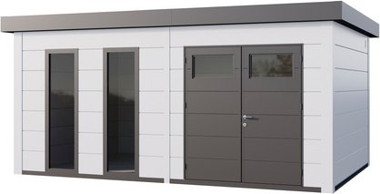 Telluria Gerätehaus »Classico«, BxHxT: 568 x 265 x 388 cm (Außenmaß inkl. Dachüberstand) - weiss