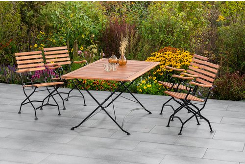 Thumbnail - MERXX Gartenmöbelset »Schlossgarten«, 4 Sitzplätze, Eukalyptusholz - schwarz