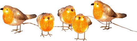 Konstsmide LED-Dekoration, Rotkehlchen, Stecker, orange