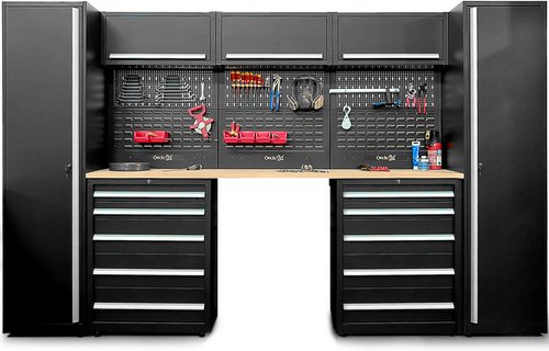 Ondis24 Werkstatt-Set »Steel Master«, BxHxT: 325 x 202 x 55 cm, Metall - schwarz