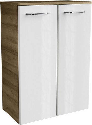 FACKELMANN Doppel-Midischrank »MILANO«, Asteiche/weiss, 2 Türen, BxHxT: 60,2 x 82,6 x 32 cm