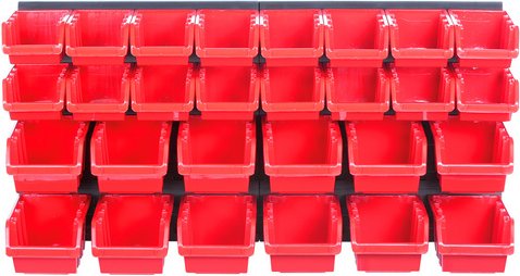 PROSPERPLAST Werkzeugwand »Orderline«, BxHxT: 165 x 400 x 400 mm, mit 28 Boxen - schwarz