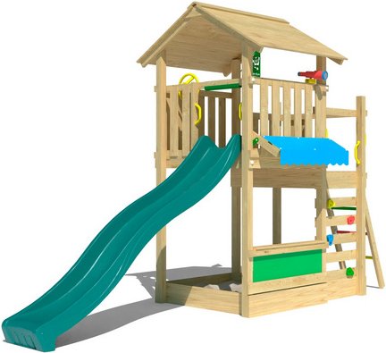 JUNGLE GYM Spielanlage »Bayou«, LxBxH: 165 x 449 x 280 cm, grün - braun