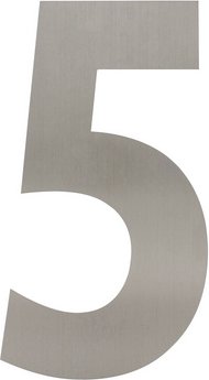 Intersteel Hausnummer, Nummer 5 XL, edelstahlfarben, Stahl - silberfarben