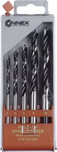 CONNEX Holz-Spiralbohrer-Satz, 5 - silberfarben