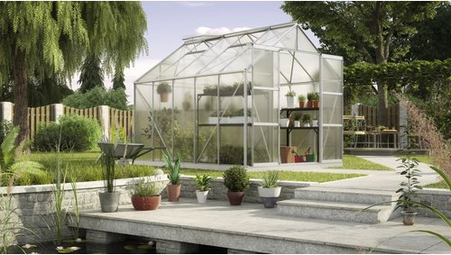 VITAVIA Gewächshaus »Uranus 8300«, 8,3 m², Kunststoff/Aluminium, winterfest - silberfarben