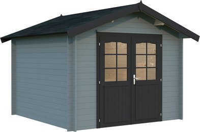 Thumbnail - PALMAKO Gartenhaus »Lotta«, Aufstellmaße BxTxH: 330 x 330 x 247 cm, lackiert, Holz - grau